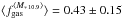 \hbox{$\langle f_{\rm gas}^{\langle M_{*\,10.9}\rangle} \rangle = 0.43\pm 0.15$}