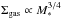\hbox{$\Sigma_{\rm gas} \propto M_*^{3/4}$}