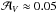 \hbox{$\mathcal{A}_{V} \approx 0.05$}