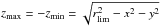 \hbox{$z_{\max}=-z_{\min}=\sqrt{r_{\rm lim}^2-x^2-y^2}$}