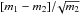\hbox{$[m_1-m_2]/\!\sqrt{m_2}$}