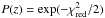 \hbox{$P(z)=\exp(-\chi_{\rm red}^2/2)$}