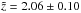 \hbox{$\tilde{z}=2.06\pm0.10$}