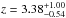 \hbox{$z=3.38_{-0.54}^{+1.00}$}