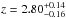 \hbox{$z=2.80_{-0.16}^{+0.14}$}