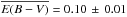 \hbox{$\overline{E(B-V)} = 0.10 \,\pm\, 0.01$}