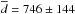 \hbox{$\overline{d} = 746 \pm 144$}