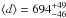 \hbox{$\langle d \rangle = 694^{+49}_{-46}$}