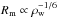 \hbox{$R_{\rm m} \propto \rho_{\rm w}^{-1/6}$}