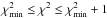 \hbox{$\chi_{\rm min}^{2} \leq \chi^{2} \leq \chi_{\rm min}^{2} +1 $}