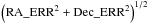 \hbox{$\left(\mathrm{RA\_ERR}^2+\mathrm{Dec\_ERR}^2\right)^{1/2}$}