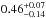 \hbox{$0.46^{+0.07}_{-0.14}$}