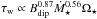 \hbox{$\tau_{\text{w}} \propto B_{\text{dip}}^{0.87} \dot{M}_\star^{0.56} \Omega_\star$}