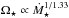 \hbox{$\Omega_\star \propto \dot{M}_\star^{1/1.33}$}