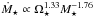 \hbox{$\dot{M}_\star \propto \Omega_\star^{1.33} M_\star^{-1.76}$}