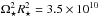\hbox{$\Omega_\star^2 R_\star^2 = 3.5 \times 10^{10}$}
