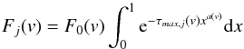 \appendix \setcounter{section}{1} \begin{equation} \label{eqpow} {F_j(v) = F_0(v) \int^1_0 {\rm e}^{-\tau_{max,j}(v) x^{ a(v)} } {\rm d}x} \end{equation}