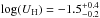 \hbox{$\log(U_{\rm H})=-1.5_{-0.2}^{+0.4}$}