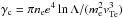 \hbox{$\gamma_{\rm c}= {\pi n_{\rm e} e^4}\ln\Lambda/(m_{\rm e}^2 v_{\rm Te}^3)$}