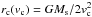 \hbox{$r_{\rm c}(v_{\rm c}) = GM_{\rm s}/2v_{\rm c}^2$}