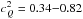 \hbox{$c_Q^2 = 0.34{-}0.82$}