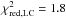 \hbox{$\chi^2_{\rm red,LC}=1.8$}