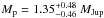 \hbox{$M_{\rm p} = 1.35^{+0.48}_{-0.46}~M_{\rm Jup}$}