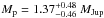 \hbox{$M_{\rm p} = 1.37^{+0.48}_{-0.46}~M_{\rm Jup}$}