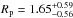 \hbox{$R_{\rm p}=1.65^{+0.59}_{-0.56}$}