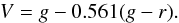 \begin{equation} V = g - 0.561(g-r). \end{equation}