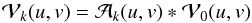 \begin{equation} \label{eq:Aproj} \mathcal{V}_k(u,v) = \mathcal{A}_k(u,v) \Convolution \mathcal{V}_0(u,v) \end{equation}