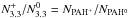 \hbox{$N^+_{3.3}/N^0_{3.3} = N_{\rm PAH^+}/N_{\rm PAH^0}$}