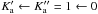 \hbox{$K_{\rm a}' \leftarrow K_{\rm a}'' = 1 \leftarrow 0$}