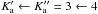 \hbox{$K_{\rm a}' \leftarrow K_{\rm a}'' = 3 \leftarrow 4$}