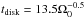 \hbox{$t_\text{disk} = 13.5 \Omega_0^{-0.5}$}