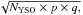 \hbox{$\sqrt{N_{\rm YSO} \times p \times q,}$}