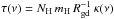 \hbox{$\tau(\nu) = N_{\rm H}\,m_{\rm H}\,R_{\rm gd}^{-1}\,\kappa(\nu)$}