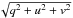 \hbox{$\sqrt{q^2 + u^2 +v^2}$}