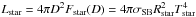 \hbox{$L_{\rm star} = 4\pi D^2 F_{\rm star}(D) = 4\pi \sigma_{\rm SB} R_{\rm star}^2 T_{\rm star}^4$}