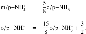 \appendix \setcounter{section}{1} \begin{equation} \begin{array}{lll} {\rm m/p-}\nhfour &=& \dfrac{5}{8}{\rm o/p-}\ammplus \\[6mm] {\rm o/p\,-}\nhfour &=& \dfrac{15}{8}{\rm o/p-}\ammplus + \dfrac{3}{2} . \end{array} \label{eq:oprule2} \end{equation}