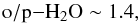 \appendix \setcounter{section}{1} \begin{equation} {\rm o/p-}\htwoo \sim 1.4 , \label{eq:oprule8} \end{equation}