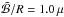 \hbox{$\tilde{\mathcal{B}}/R = 1.0\,\mu$}