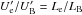 \hbox{$U'_{\rm e}/U'_{\rm B}=L_{\rm e}/L_{\rm B}$}