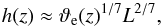 \begin{equation} h(z) \approx \vartheta_\mrm{e}(z)^{1/7} L^{2/7}, \label{eq:oom_h_local} \end{equation}
