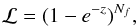 \appendix \setcounter{section}{1} \begin{equation} \label{psdlike} {\cal L}=(1-e^{-z})^{N_{f}} , \end{equation}