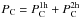 \hbox{$P_{\rmn{C}} = P_{\rmn{C}}^{\rm{1h}} + P_{\rmn{C}}^{\rm{2h}}$}