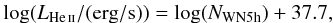 \begin{eqnarray} \label{eq:NWN} \log(\LHE/({\rm erg}/{\rm s}))=\log(\NWN)+37.7, \end{eqnarray}