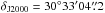 \hbox{$\delta_{\rm J2000}=30^{\circ} 33' 04\farcs2$}