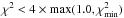 \hbox{$\chi^2 < 4 \times \max(1.0,\chi^2_{\mathrm{min}})$}
