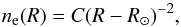 \begin{equation} n_{\rm{e}}(R)=C(R-{R_{\odot}})^{-2}, \label{eq2} \end{equation}